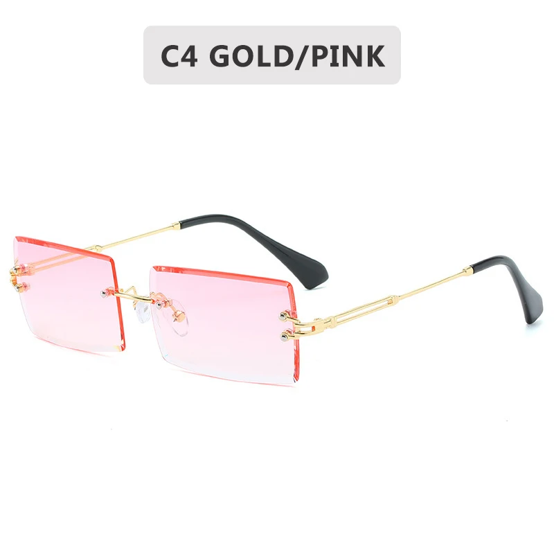 big square sunglasses Fashion Small Rectangle Sunglasses Women Rimless Square Sun Glasses  2022 Summer Style Female Uv400 Green Brown oversized square sunglasses Sunglasses