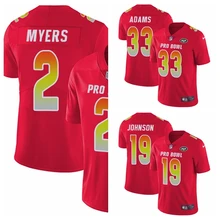 Нью-Йорк Мужская молодежная Женская Джейсон Майерз Джамал Адамс кейшон Джонсон Лимитед футбол Джерси Джетс красный AFC Pro Bowl