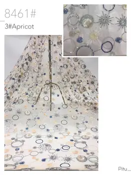 

5yards/bag Embroidery sequins circle pattern Nordic style new cloth used in wedding dress design ST90#