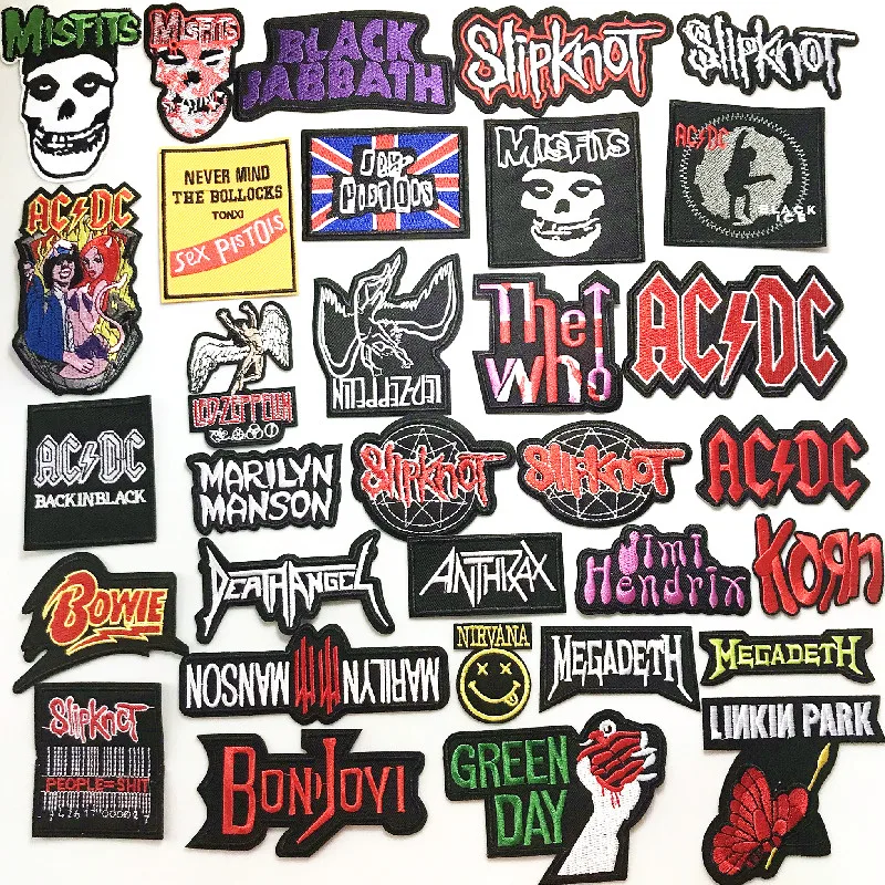 

Heavy Metal rock Band music banner Patch Badges Embroidered Applique Sewing Clothes Garment Apparel Accessories Iron On Badge