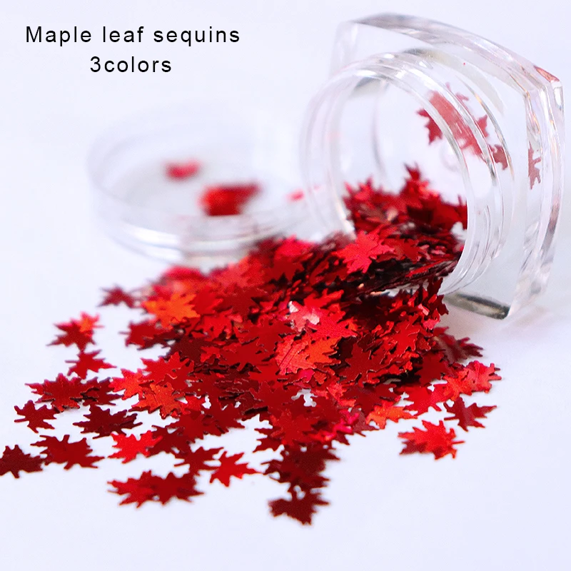 1 коробка Лазерная Осенняя форма листьев для ногтей блестящая голографическая блестка Хамелеон дизайн ногтей блестки хлопья кленовый лист украшение маникюр