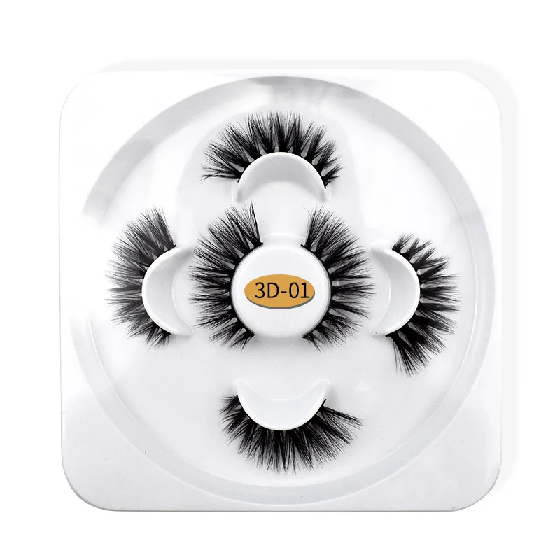 

3 pairs of 3D three-dimensional multi-level false eyelashes, lotus plate, natural thick eyelashes, mixed beauty extension tool