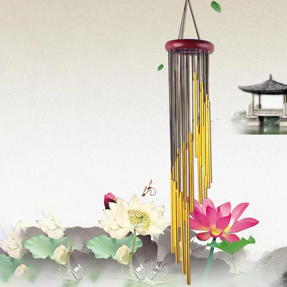 Изысканная деревянная металлическая трубка Fengshui ветряные колокольчики Висячие