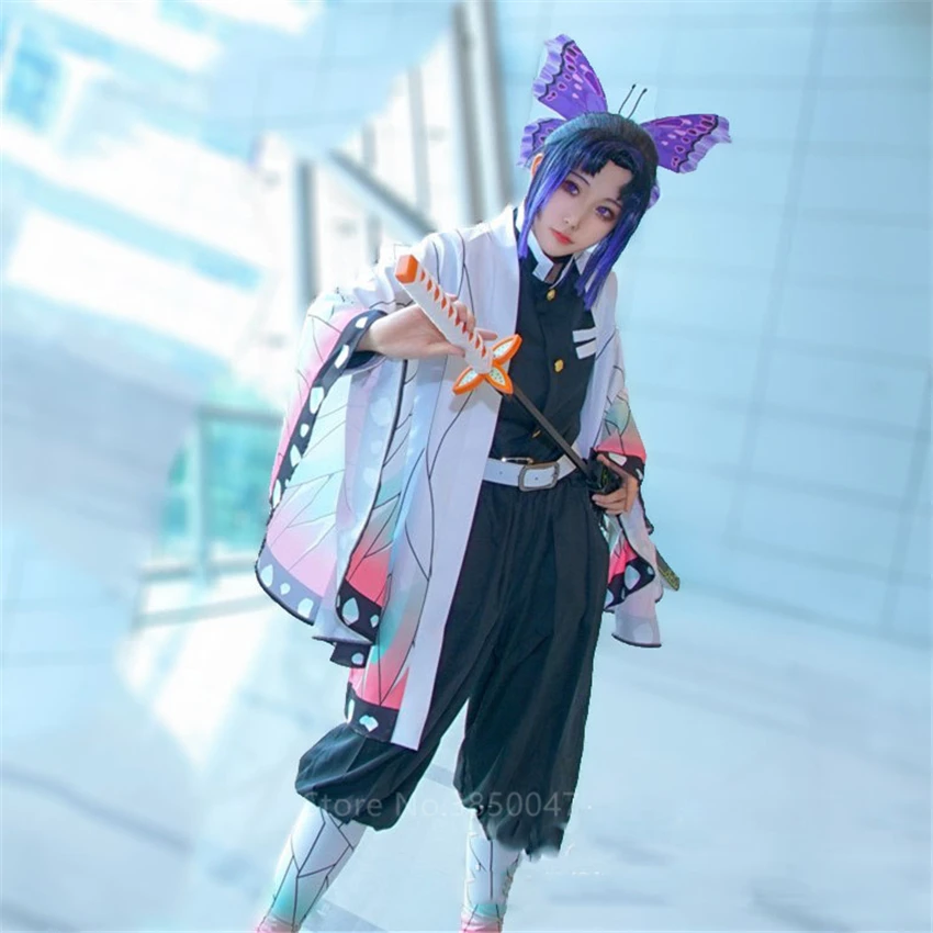 Женский карнавальный костюм Kimetsu no Yaiba Kochou Shinobu кимоно вечерние костюмы для