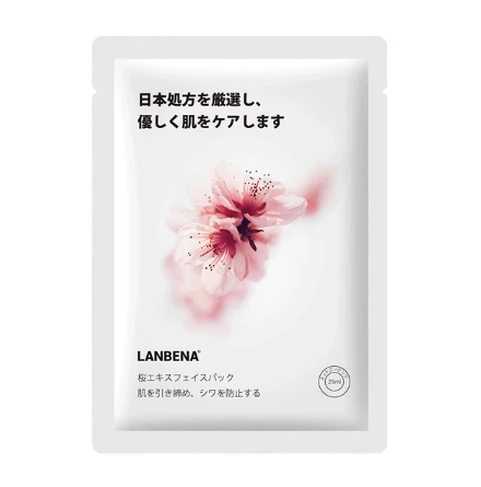 Cherry Blossom LANBENA маска, фруктовая маска для лица, Япония, усовершенствованная формула, Отбеливающая увлажняющая вода, блокирующая растительный экстракт, свежая листовая маска для лица - Цвет: Cherry Blossom