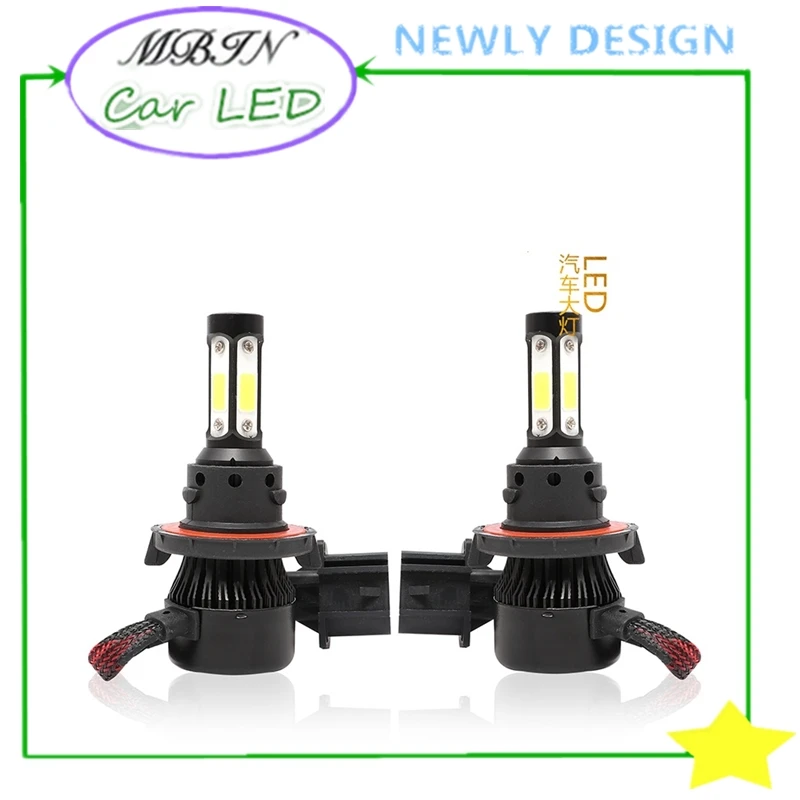 Дизайн дешевые MBIN M4 4 боковые фары Hi/lo луч H13 12000LM 72 Вт светодиодные фары комплект дальнего света передняя противотуманная фара recap