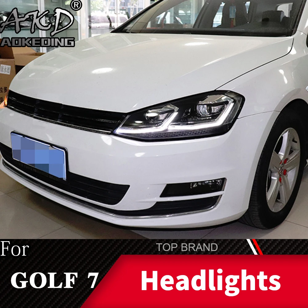Фара для VW Golf 7 MK7 фары для гольфа 7,5 R линия дизайн Противотуманные фары Дневные ходовые огни H7 светодиодный Биксеноновая лампа автомобильные аксессуары