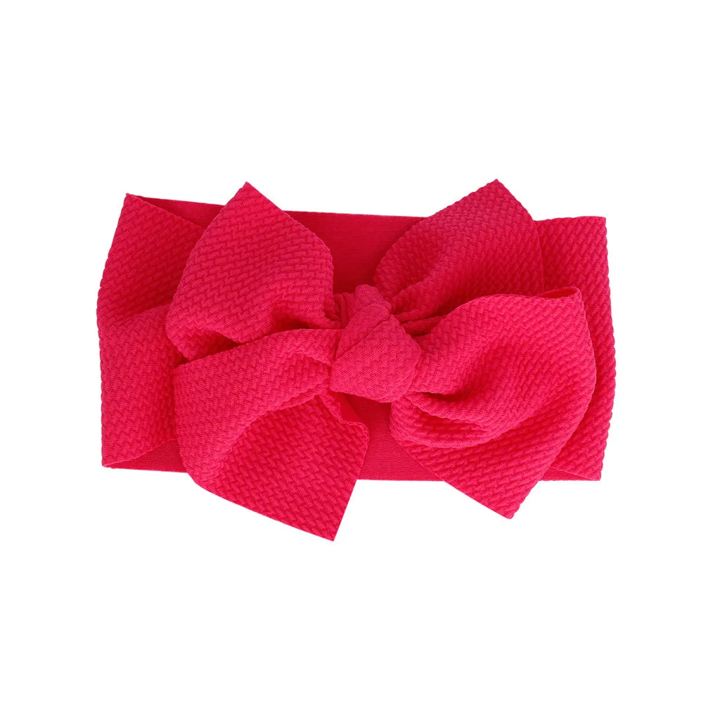 Hot Pink Разноцветные детские повязки на голову тюрбан лук завязанные детские украшения для волос для новорожденных детей ясельного возраста детская чалма дропшиппинг - Цвет: Hot Pink