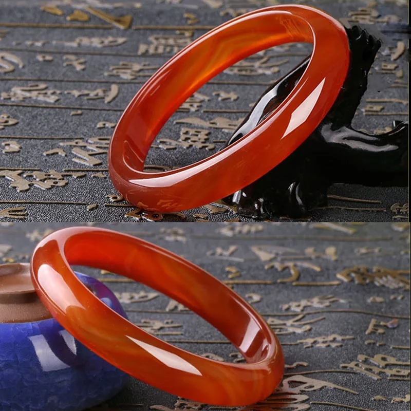 Красный зеленый серый Агат браслет женщина - Цвет камня: 58MM