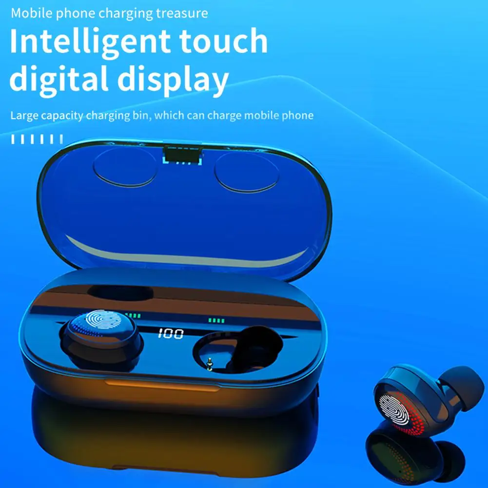 TWS Bluetooth 5 0 Earphone Wireless Headphones Waterproof Noise Cancelling Sport Headset With LED Display 1200mAh Charging Case
