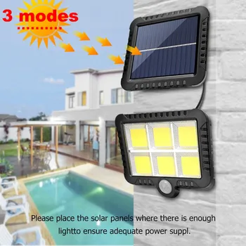 

120/100 LED Solar Light Motion Sensor Outdoor Solar Wall Light Lamp lighting for Garden Yard Path Street Solar Lamp 3 modes sepe