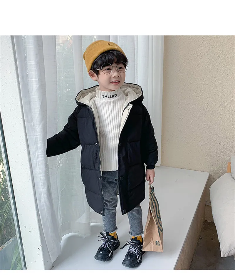 Winter Lange Daunenjacken Herbst Mädchen Jungen Warme Daunenjacke Kinder Kapuzenoberbekleidung Kinder Mäntel Jacken 3-10 Jahre – Detail 13