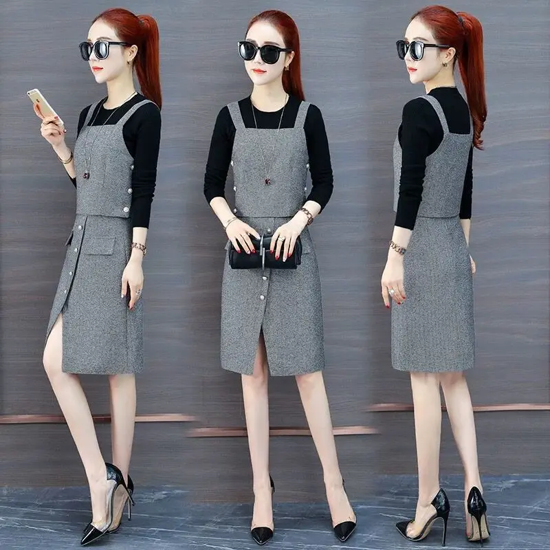 

Goddess-Style Dress Outfit Western Style 2019 Spring New Style Sheath Denim Skirt Two-Piece Set Spring And Autumn WOMEN'S Dress