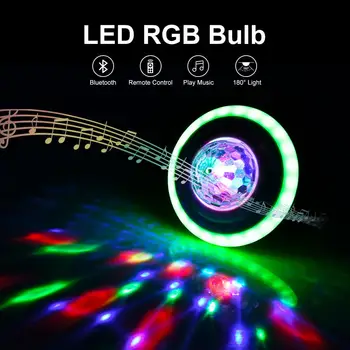 

UFO LED Light Magic Rotating Ball Bluetooth MP3 RGB Disco Light 7 Colors