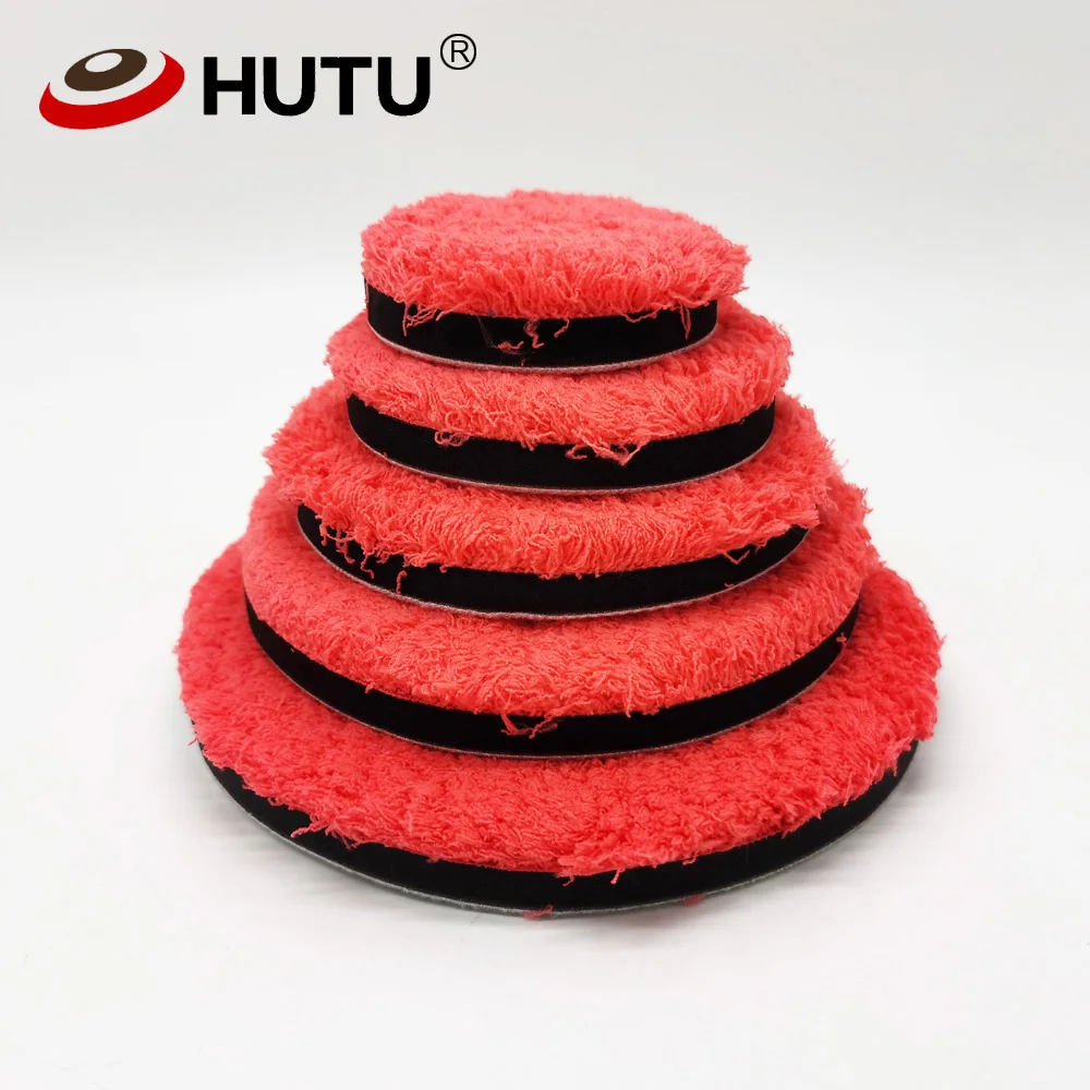 HUTU 3/4/5/6/7inch Microfiber Polishing Pad For Cars Body Polish Micro Fiber Polishing Wheels For DA/RO Car Polisher 3