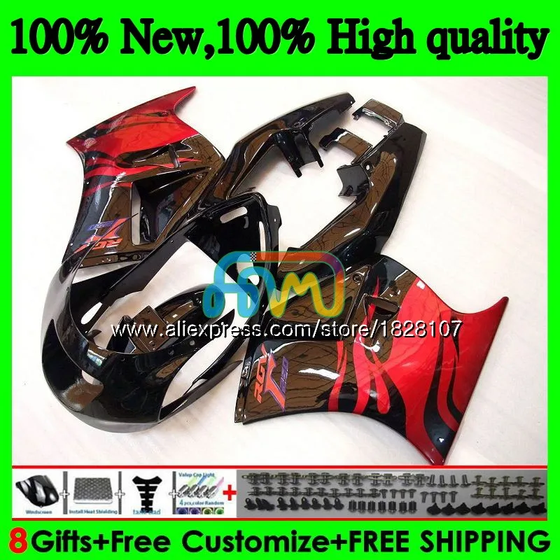 Корпус для SUZUKI RGVT250 SAPC RGV-250 VJ23 95 96 97 98 67BS. 53 RGV 250 VJ22 всю Красный Пламя 23 RGV250 1995 1996 1997 1998 обтекатель