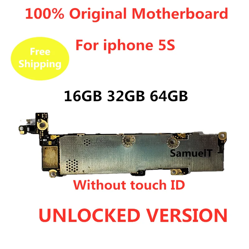 Original motherboard For iphone 5S unlocked Mainboard With Touch ID/NO Touch ID Free icloud unlock logic compact icloud remove