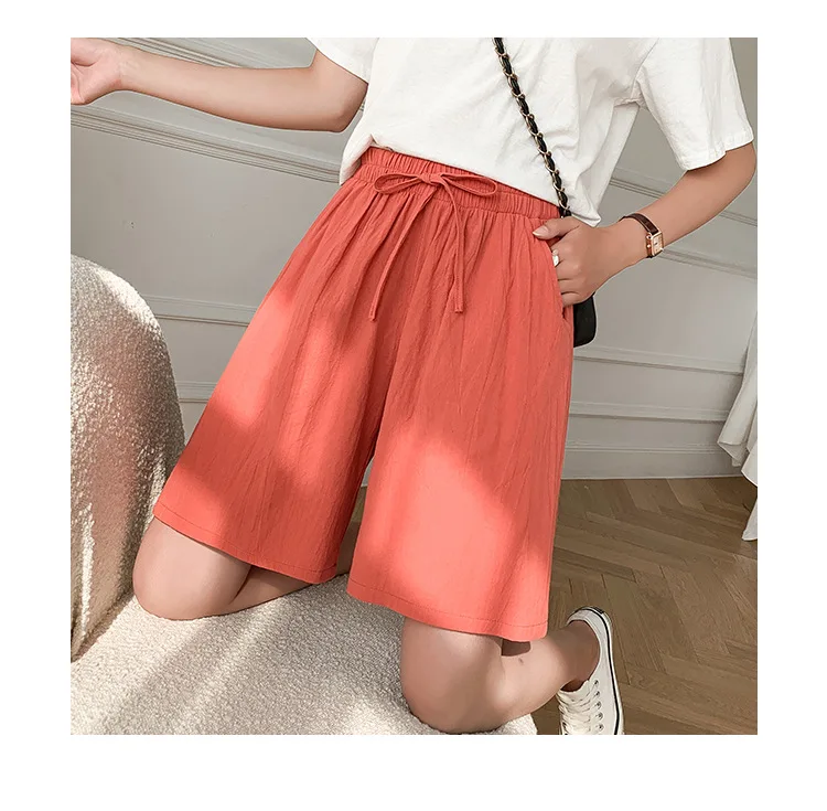 Summer Women's Shorts Cotton Linen  Material Fashionable Casual Wide Leg Shorts Girl Trendy Shorts Plus Size M-3XL Loose Shorts summer clothes for women