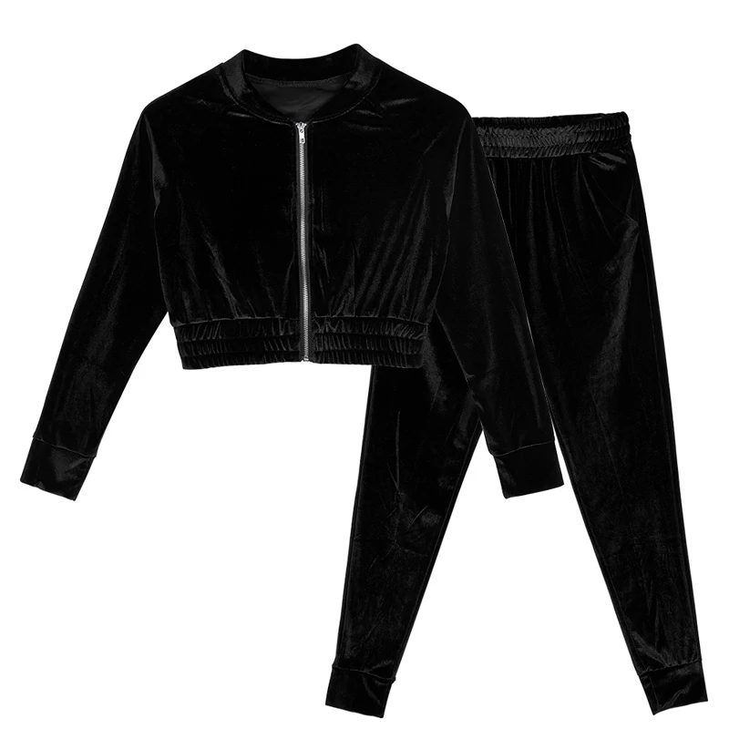 Vertvie Women's Long Sleeve Sweatsuits 2Pcs Tracksuit Fashion Round Neck Tops Female Long Pants Jumpsuit Outfits Set Sports