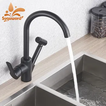 

Blacked Finished Kitchen sink Faucet Pull Out Sprayer Kitchen Tap Mixer Faucet Deck Mounted Faucets Rotatable