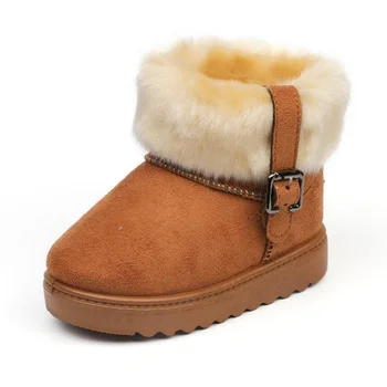 

Classic Turned-over Baby Plush Children snow Boots for Boys Girls 2020 Artificial Fur High Top Keep Warm Kids Shoes
