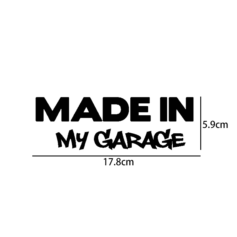 17.85.9CM MADE IN MY GARAGE Funny Car Styling Car Stickers Decal Car Styling Motorcycle Body Cool Covers BlackSilver  (5)