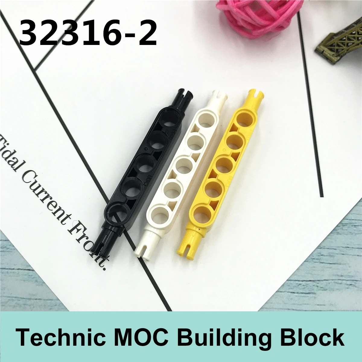 [MOC 허브] 10PCS 기술 빌딩 블록 부품, 주요 브랜드 부품과 호환 32316-2 1x5 홀 암 양단 선물 완구