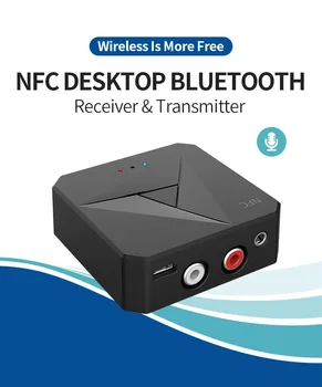 

M21 2-in-1 Bluetooth Transmitter NFC Bluetooth 5.0 Receiver 3.5mm AUX Jack RCA Music Wireless Audio Adapter Handsfree Call Mic