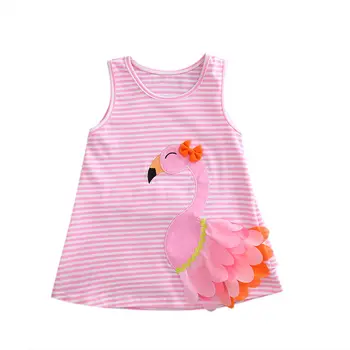 

Pudcoco The Swan Summer Baby Girl Dress 3D Swan Party Stripe Vest Mini Dress Toddler Clothes size 0-4T girls swimsuit Summer