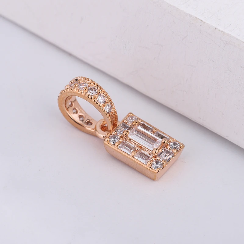 925 Sterling Silver Rose Gold Zirconia 