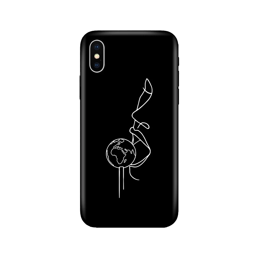 Черный чехол ТПУ для iphone 5 5s se 6 6s 7 8 plus x 10 силиконовый чехол для iphone XR XS 11 pro MAX чехол черный белый простой дизайн - Цвет: 40060