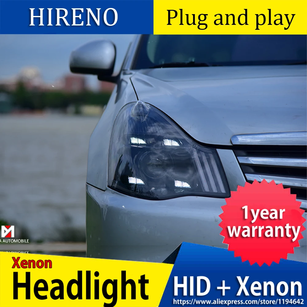 Автомобильный Стайлинг для Sylphy фары 2007-2011 Sentra светодиодный налобный фонарь светодиодный DRL Bi светодиодный объектив дальнего ближнего света для парковки