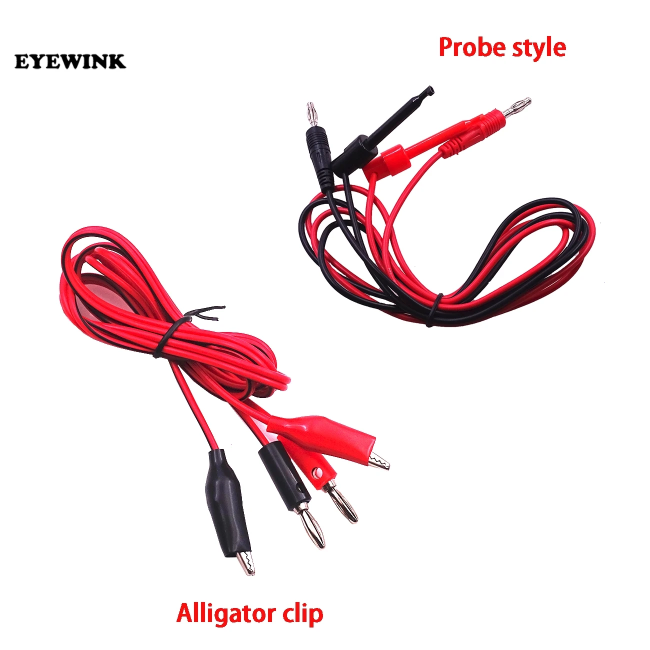 1M Alligator Cilp to AV Banana Plug Test Cable Lead Connector Dual