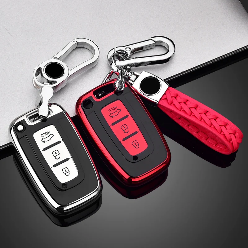 

Soft TPU Car Key Cover Case For Hyundai Solaris HB20 Veloster SR IX35 Accent Elantra i30 For KIA RIO K2 K3 Sportage Accessories