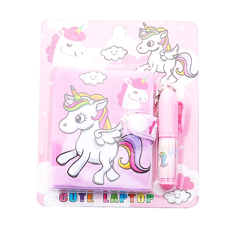 Kawaii розовый и фиолетовый Единорог Фламинго портативный мультфильм тетрадь+ Шариковая ручка набор школьные канцелярские принадлежности подарки для детей