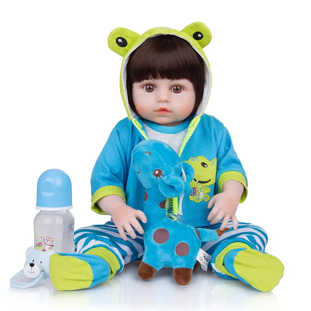 48cm full silicone reborn baby dolls boy girl bebe reborn menino bonecas  children gift can bathe