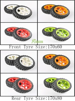 

Front & Rear Gravel Tyres Set with High Strength Nylon Hub Fit for 1/5 HPI ROVAN KM BAJA 5B SS