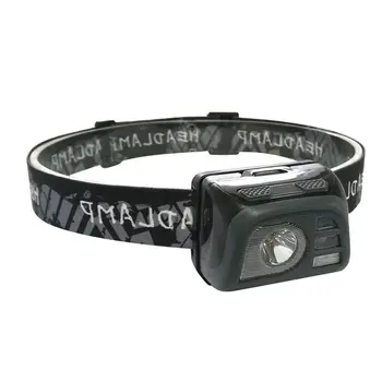 

Head Light Lamp Waterproof Led Headlight Flashlight White+Red Light Head Light Lamp Torch Light Use 3Xaaa Grey & Black