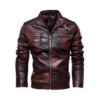 

Men's Wear Leather Jacket Man Pu Loose Coat Leather Clothing Male Outerwear Men Business Winter Faux Fur Male Jacket Fleece