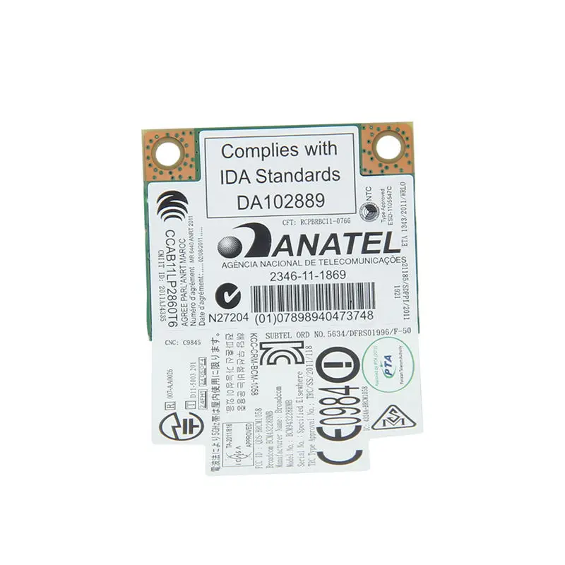 Fenvi Двухдиапазонная Bcm943228hmb 802.11a/B/G/N 300 Мбит/с Wifi беспроводная карта Bluetooth 4,0 Половина мини Pci-E WLAN для ноутбука 2,4 ГГц 5gh