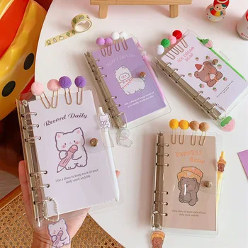 

A6 DIY Handbook Planner Binder Diary Notebook With Pen Paper Clip Sticker Kawaii Bear Lamb Sketchbook Notepad Korean Stationery