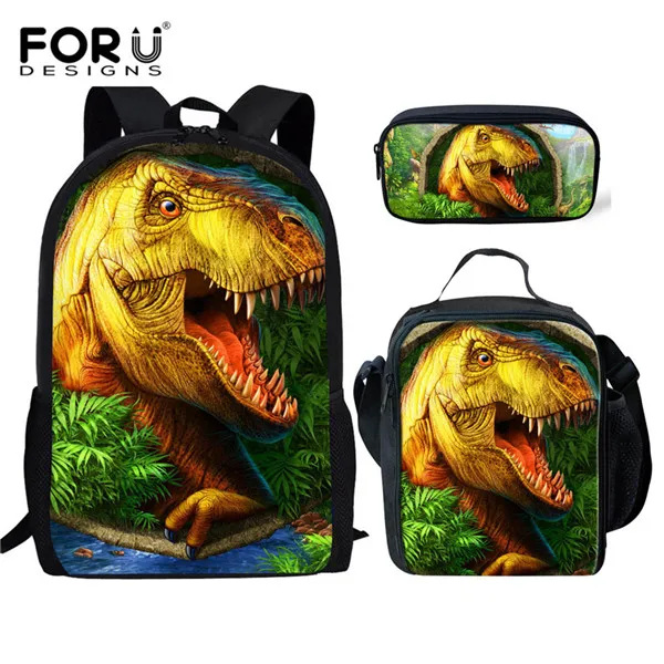 FORUDESIGNS/детские школьные сумки с объемным рисунком динозавра; повседневные Детские Модные школьные сумки; сумки на плечо для мальчиков-подростков - Цвет: HX691CGK