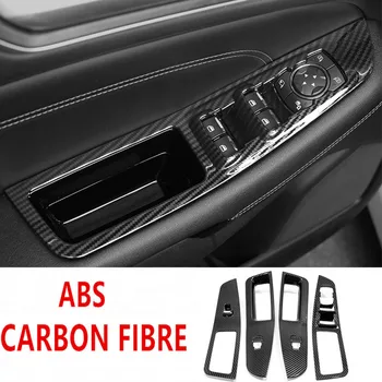 

For Ford Edge 2015-2018 ABS Carbon Fibre Accessories Door Window glass Lift Control Switch Panel Cover Trim sticker Car styling