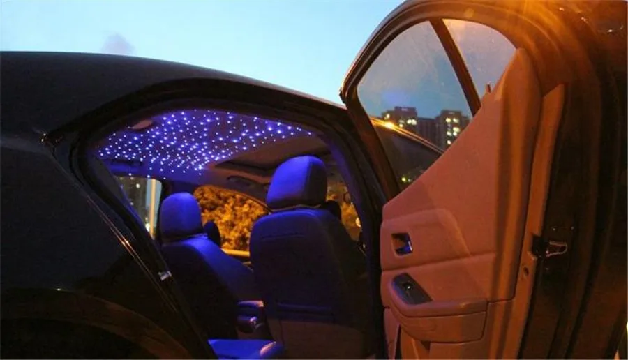 Автомобильный 12V 200 x RGB светодиодный волоконно-оптический Звездный потолочный светильник с дистанционным управлением