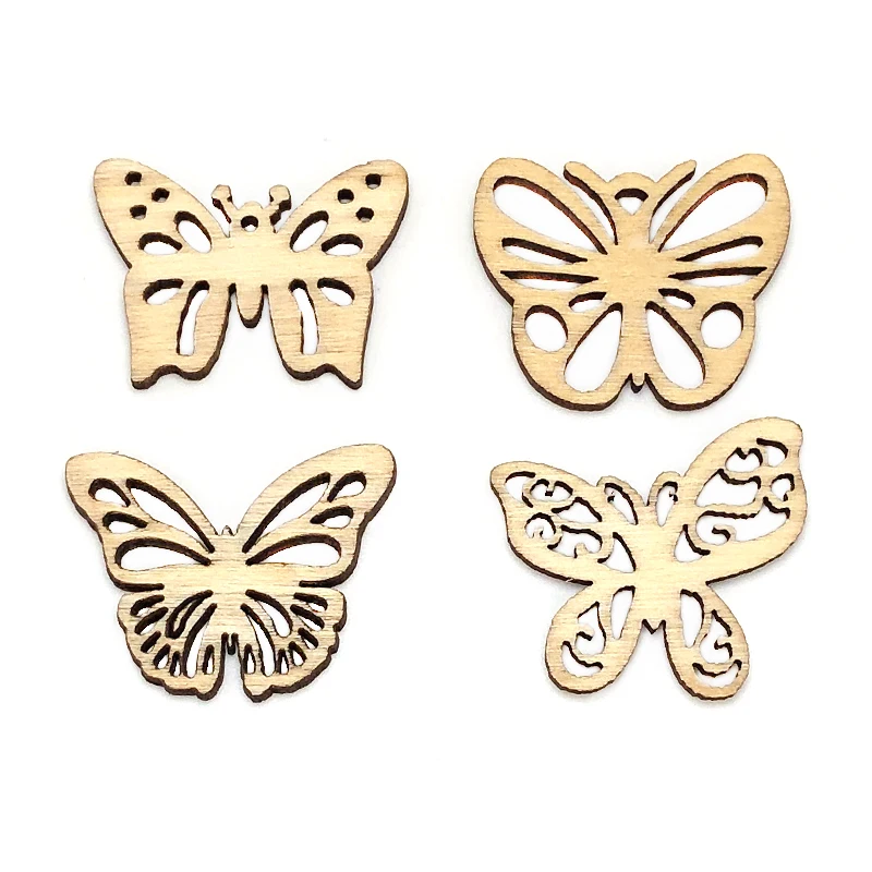 20x DIY Wooden Butterfly Wedding Hanging Decorations Ornaments Wood Pieces 