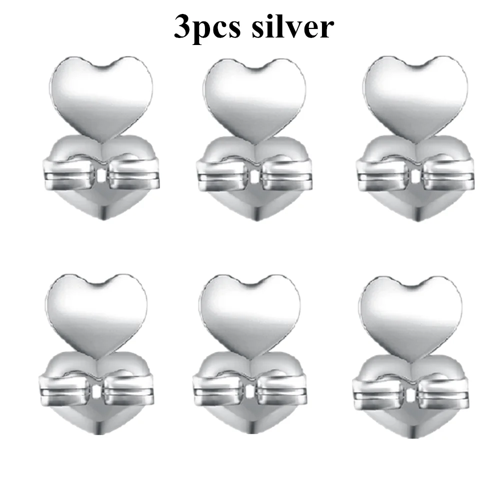 3 silver Seanuo Золотые/серебряные серьги-гвоздики с гайкой, гипоаллергенные, подходят для сережек, поддержка для женщин - Окраска металла: 3 silver