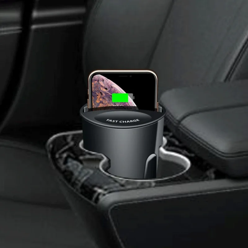 Автомобильное зарядное устройство для samsung iPhone X USB Быстрый QI беспроводной зарядный держатель черный