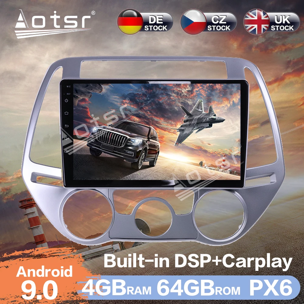 Автомобильный мультимедийный плеер Aotsr Android 9 0 4 + 64 ГБ GPS-навигация DSP видео HD для