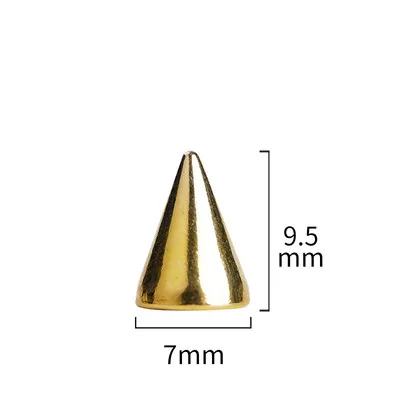 10 шт. золотой серебряный черный панк шип винтовые заклепки для кожаных ремней одежда кошелек DIY металлические конусные шипы обувь, сумки, украшение - Цвет: B