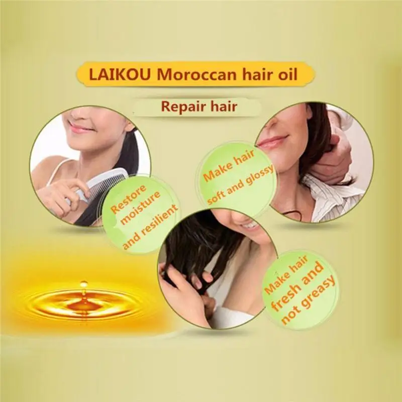 Morocco Argan Nut Hair Care Essential Oil Nourish Scalp Repair Dry Damage Hair Treatment Glycerol Hairdressing Oil 60ml
